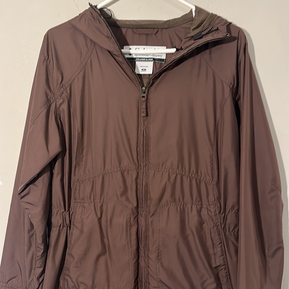 COLUMBIA Brown Full Zip Lightweight windbreaker jacket women size Medium - Picture 2 of 7
